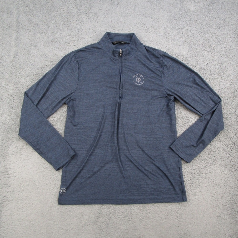 TravisMathew St Andrews Links Quarter Zip Pullover Blue 1MU390SA Mens M
